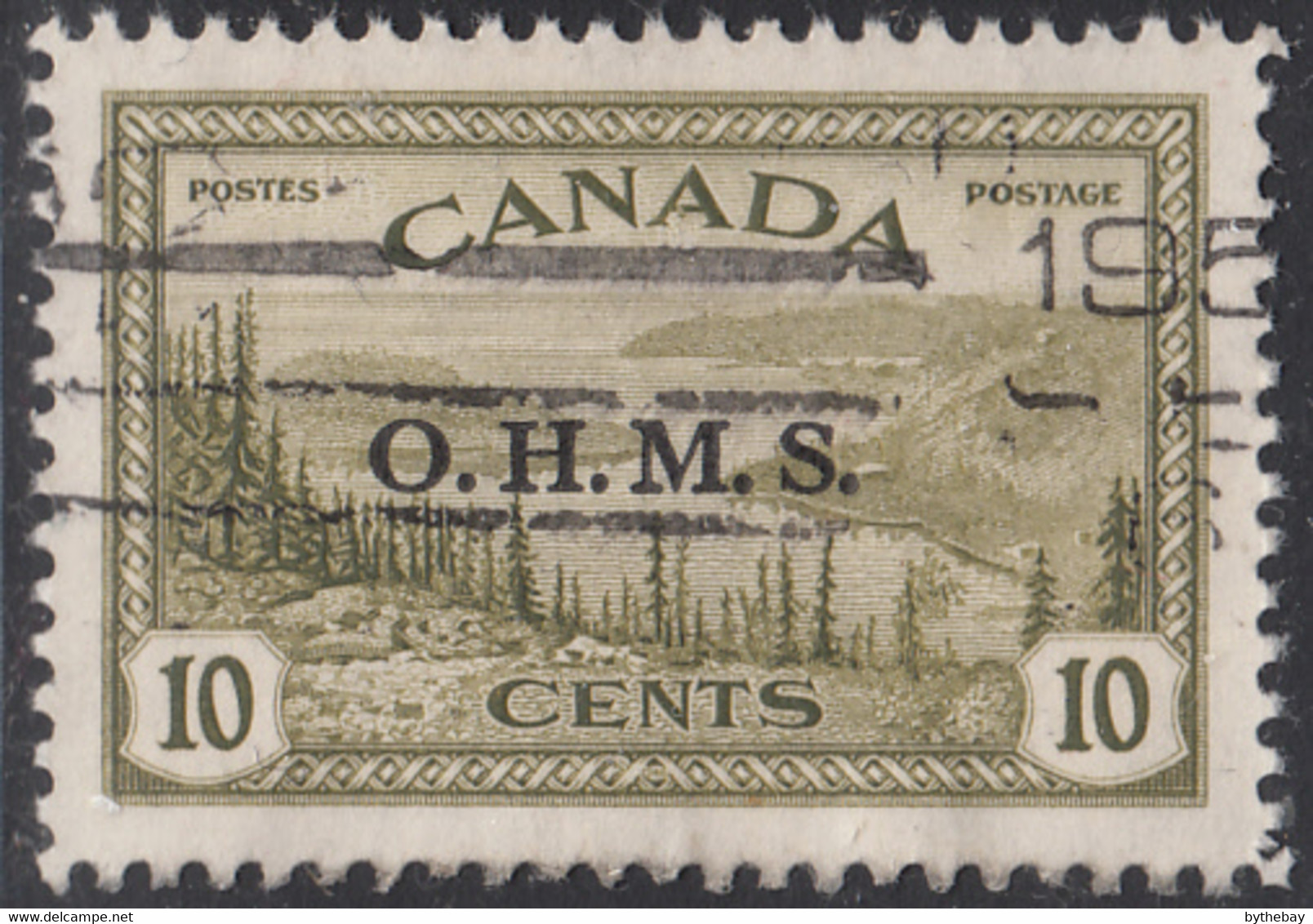 Canada 1949-50 Used Sc #O6 O.M.H.S. On 10c Great Bear Lake - Overprinted