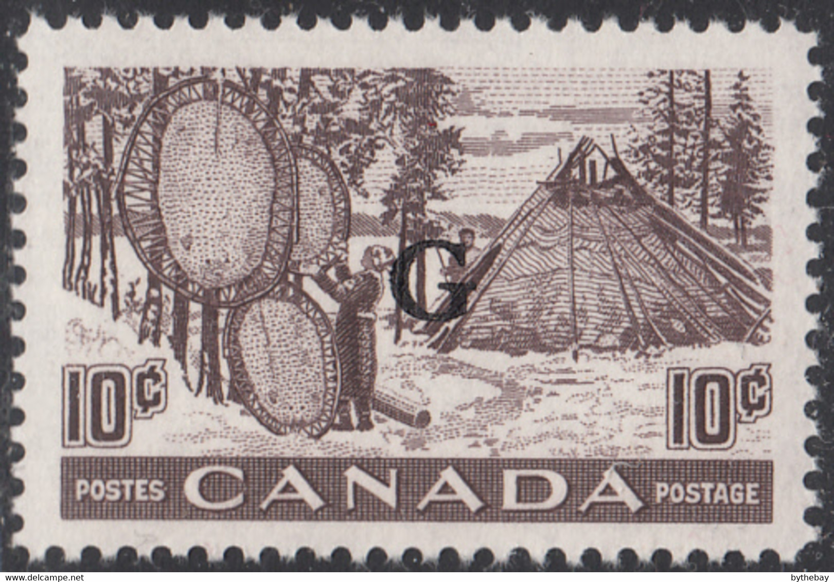 Canada 1950-51 MNH Sc #O26 G On 10c Fur - Drying Pelts - Aufdrucksausgaben