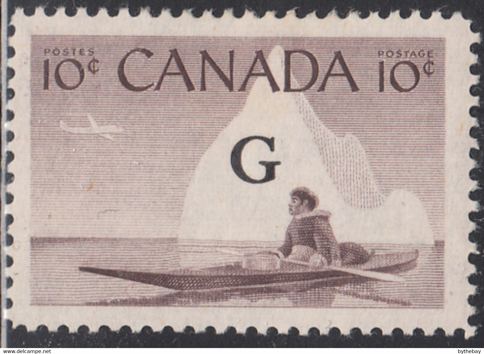 Canada 1953-55 MH Sc #O39 G On 10c Inuk And Kayak - Surchargés