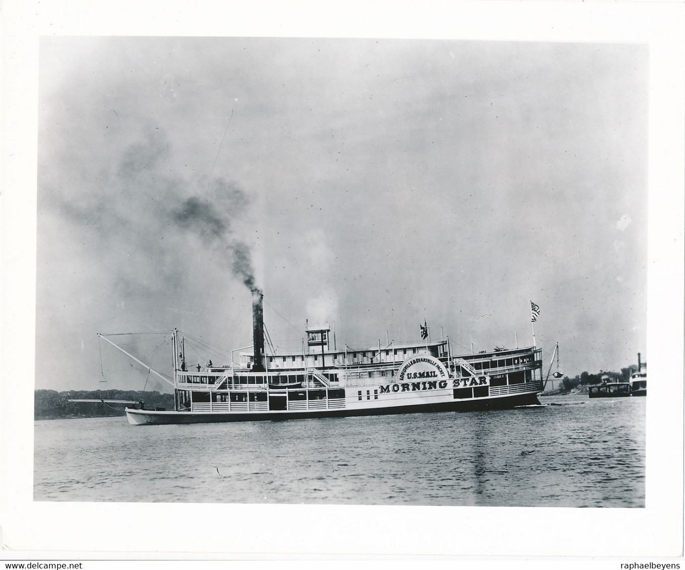 Grande Argentique Steamboat Steamer Steamship U.S. Mail Morning Star Ohio - Schiffe