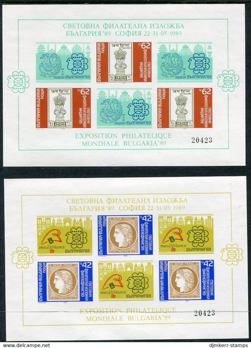 BULGARIA 1989 BULGARIA '89 Exhibition (IV) Set Of 10 Imperforate Blocks MNH / **.  Michel Blocks 195-204 - Neufs