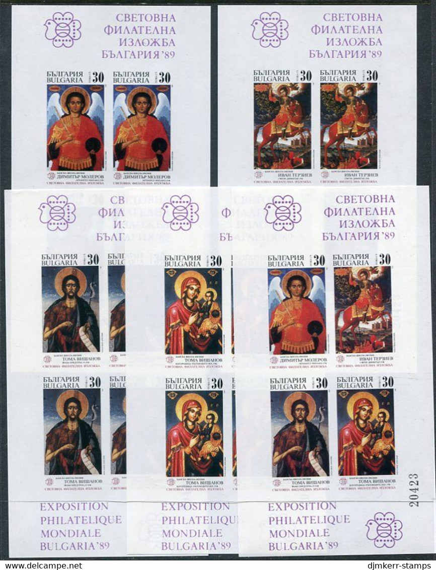 BULGARIA 1989 BULGARIA '89 Exhibition (IV) Set Of 10 Imperforate Blocks MNH / **.  Michel Blocks 195-204 - Unused Stamps