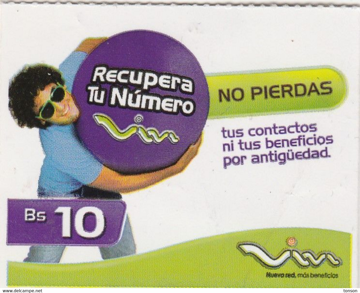 Bolivia, Bol-Viva-61A, Recupera Tu Número, 2 Scans.    2014-03-06 - Bolivië