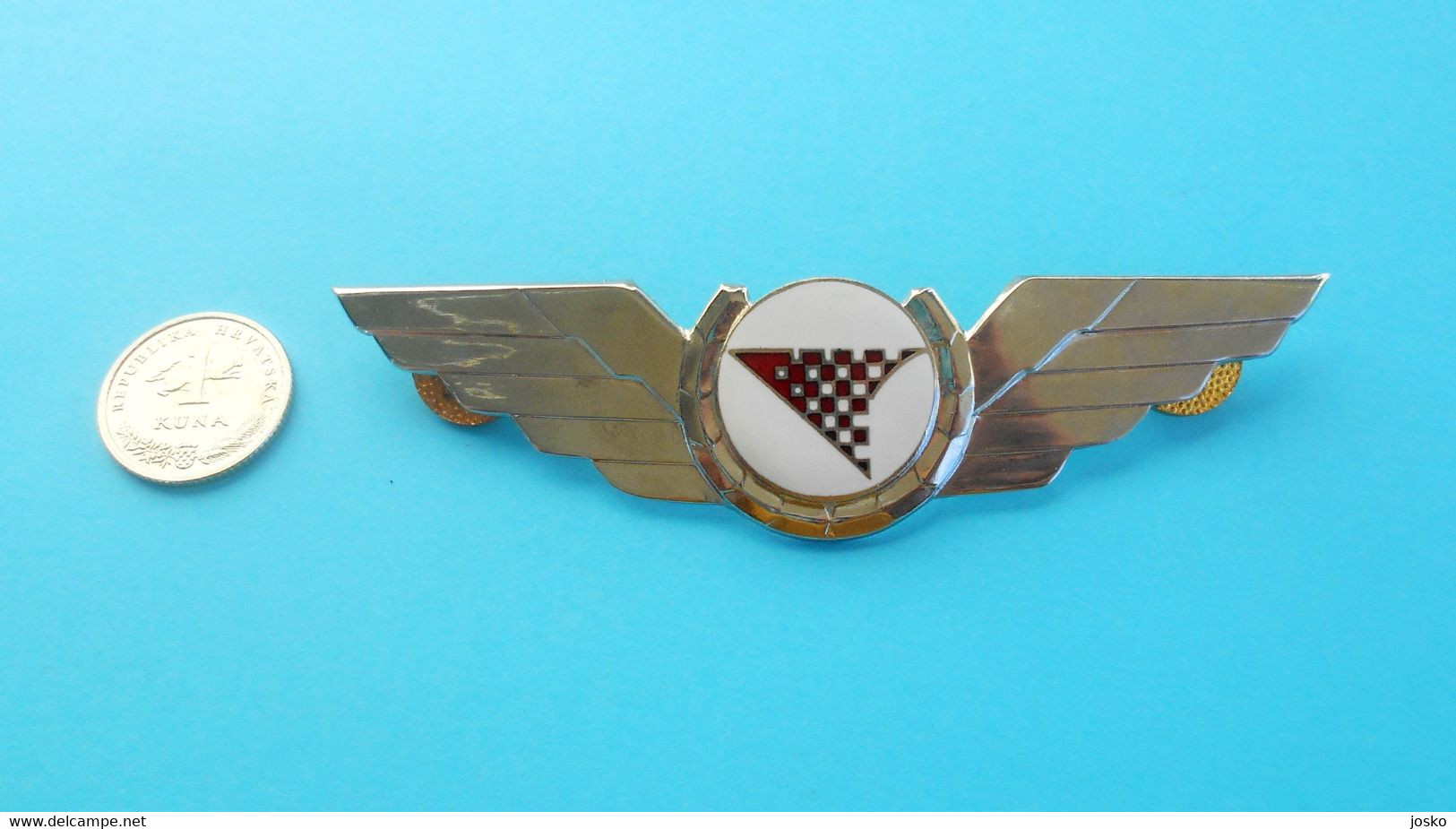 CROATIA AIRLINES - Nice Very Large Official Pilot Wings Badge * MINT CONDITION * Pilote Kroatien Croatie Croazia Croacia - Personeelsbadges