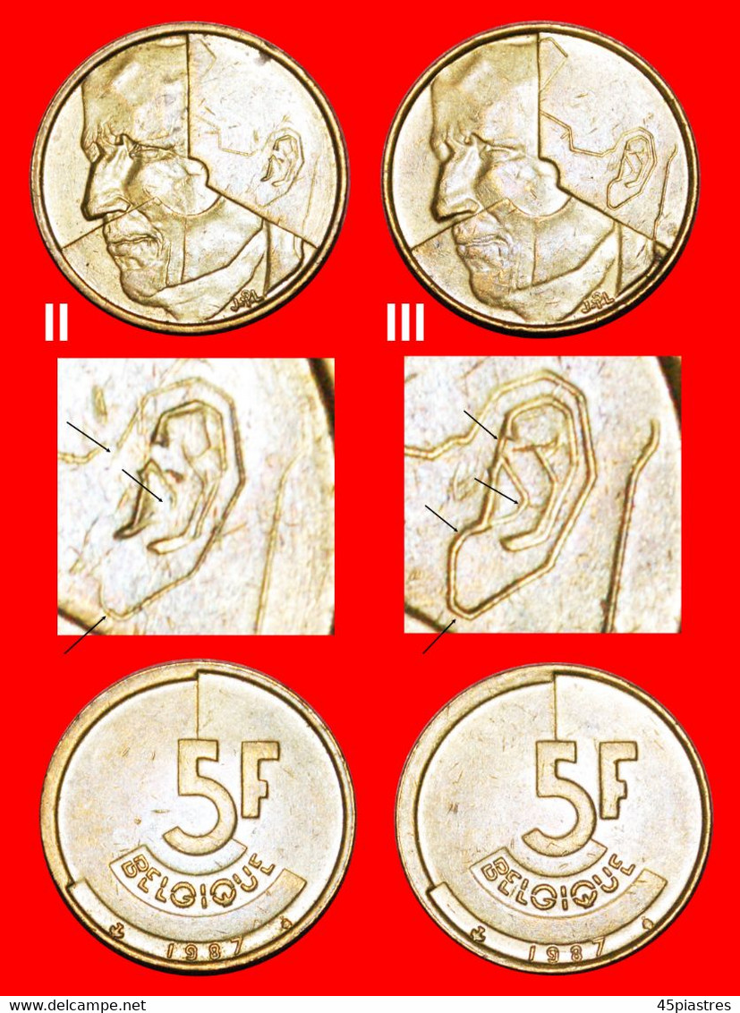 • DISCOVERY COIN SET: BELGIUM ★ 5 FRANCS 1987 FRENCH LEGEND! ALL 2 KNOWN TYPES! LOW START! ★ NO RESERVE! - Sammlungen