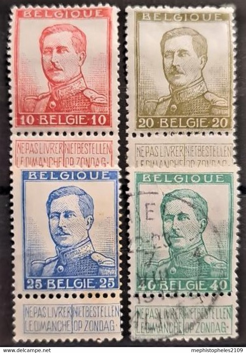 BELGIUM 1912/13 - MLH/canceled - Sc# 103-107 - Used Stamps