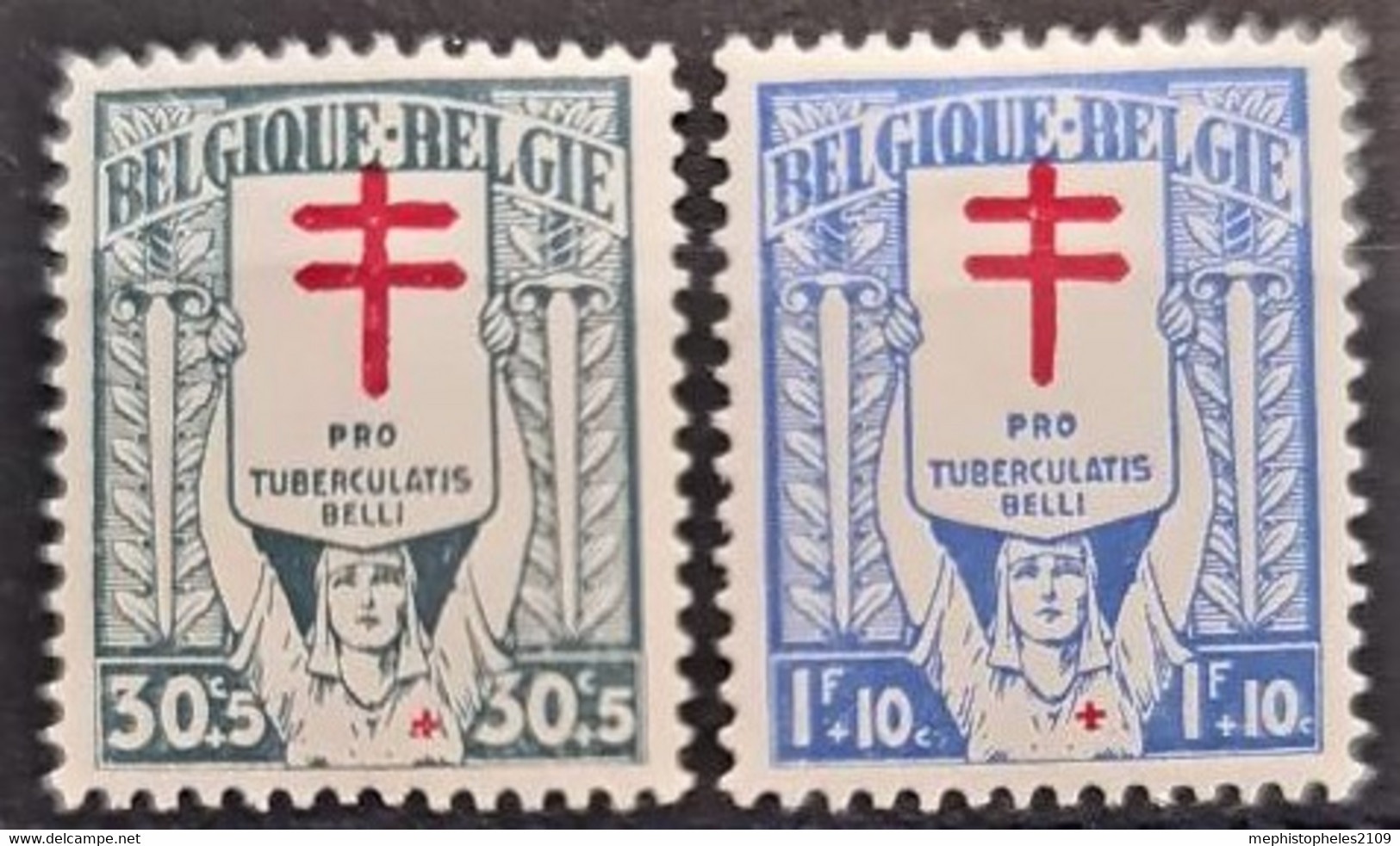 BELGIUM 1925 - Canceled - Sc# B54, B55 - Used Stamps