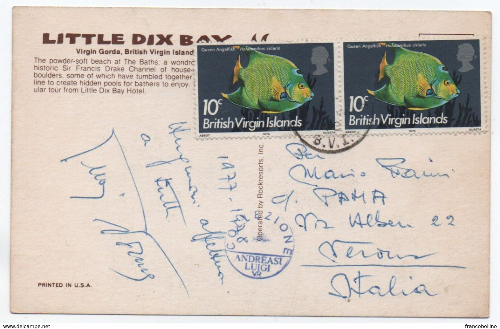 BRITISH VIRGIN ISLANDS - LITTLE DIX BAY / THEMATIC STAMPS-FISH - Virgin Islands, British