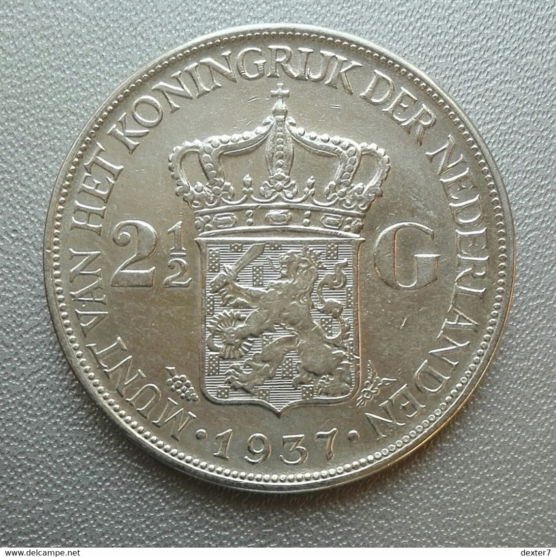 Netherlands 1937 2 1/2 Gulden Half Wilhelmina Olanda Fiorino [1] - 2 1/2 Florín Holandés (Gulden)