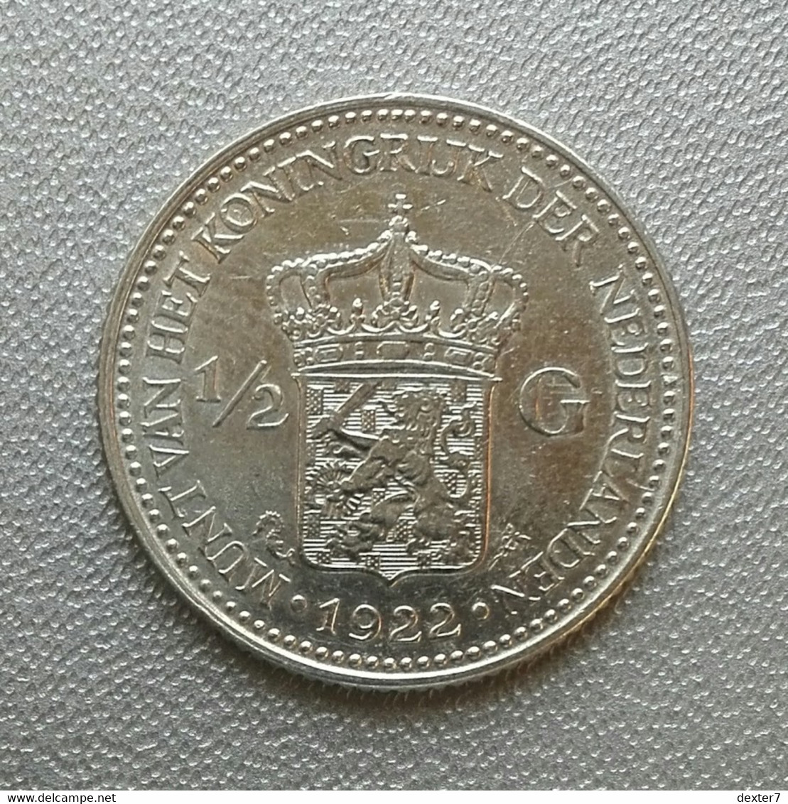 Netherlands 1922 1/2 Gulden Half Wilhelmina Olanda Fiorino - 1/2 Gulden
