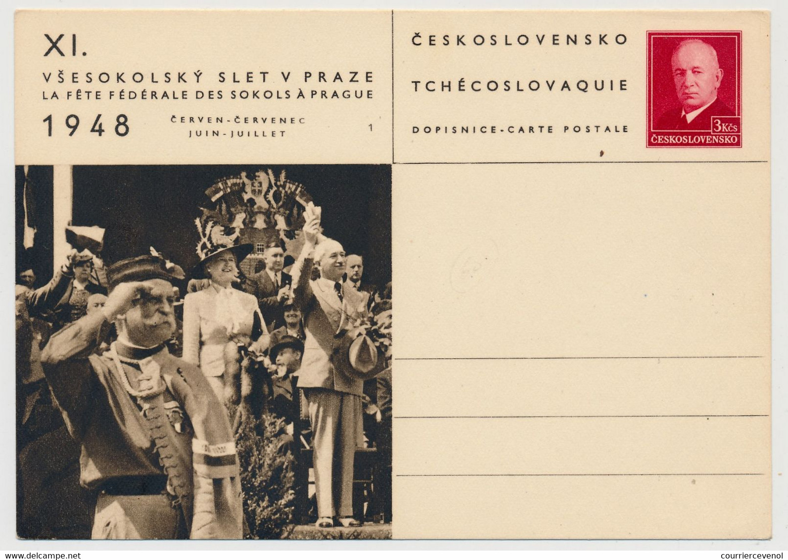 TCHECOSLOVAQUIE - 2 Cartes Postales (entiers) - Fête Fédérale Des Sokols à Prague - Ansichtskarten
