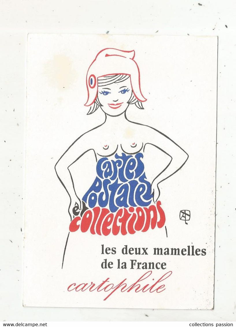 Cp , Publicité , Cartes Postales Et Collections, Les Deux Mamelles De La France Cartophile - Advertising