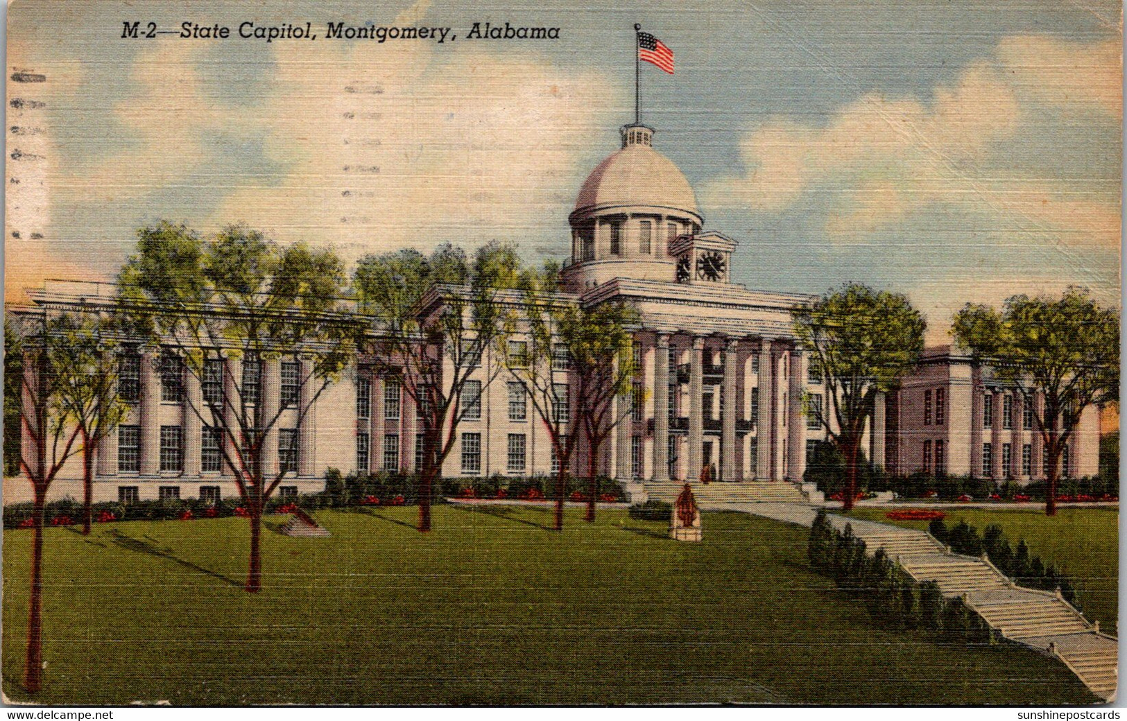 Alabama Montgomery State Capitol Building 1948 Curteich - Montgomery