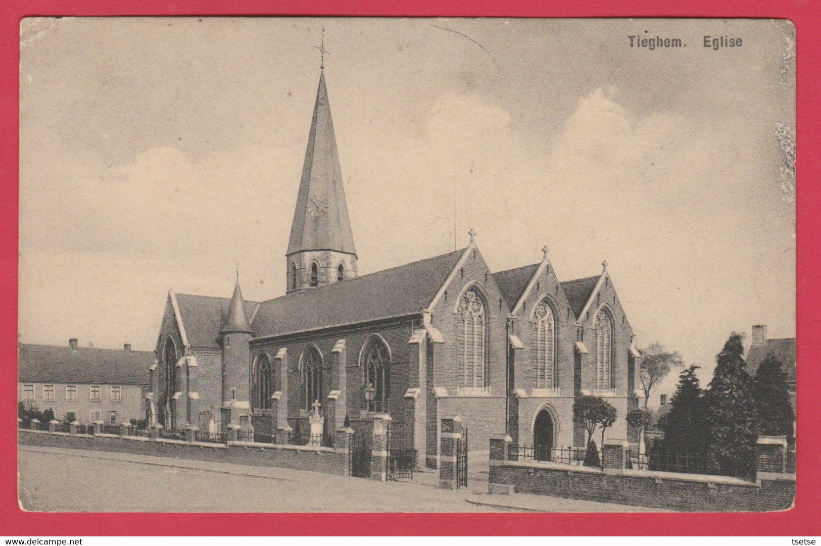 Tiegem - Kerk -1910  ( Verso Zien ) - Anzegem