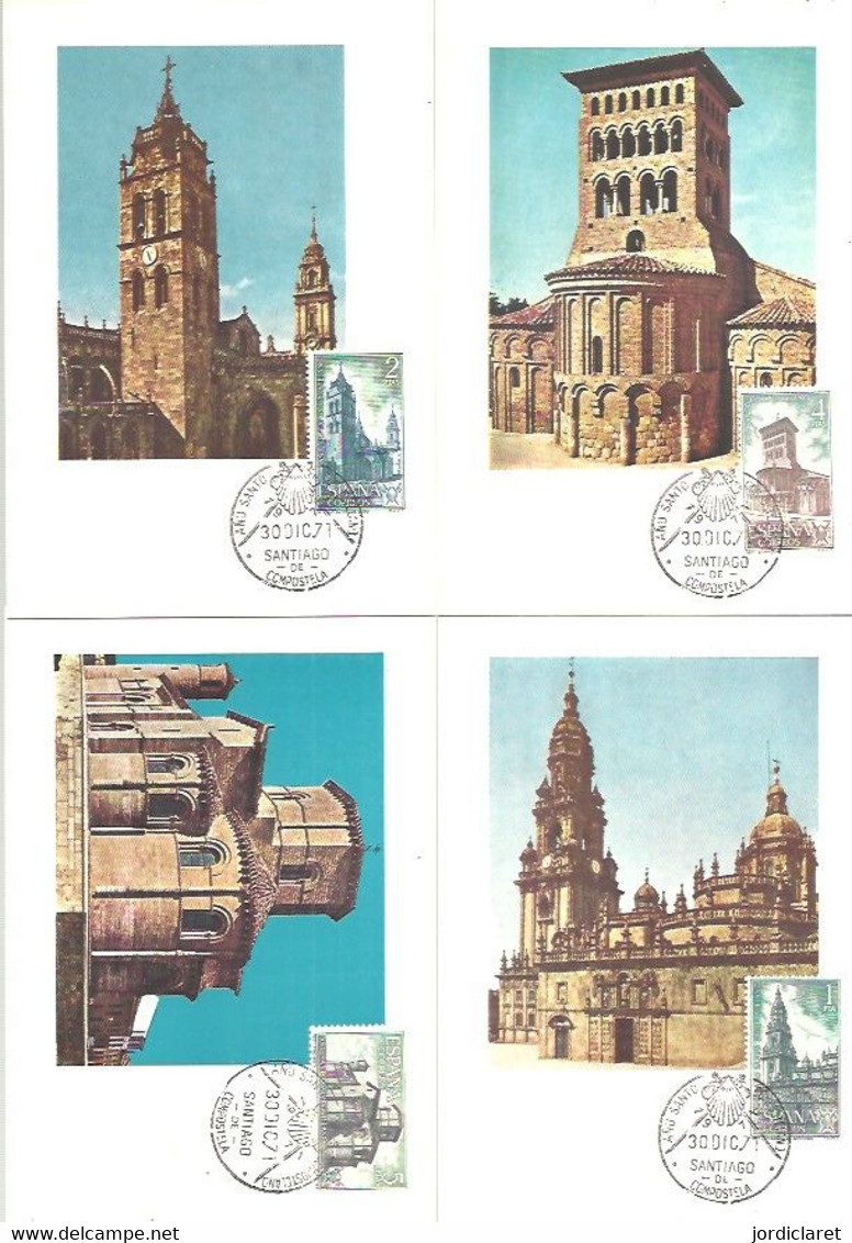 MAXIMA  1971 MATASELLOS AÑO SANTO  SANTIAGO DE COMPOSTELA - Tarjetas Máxima