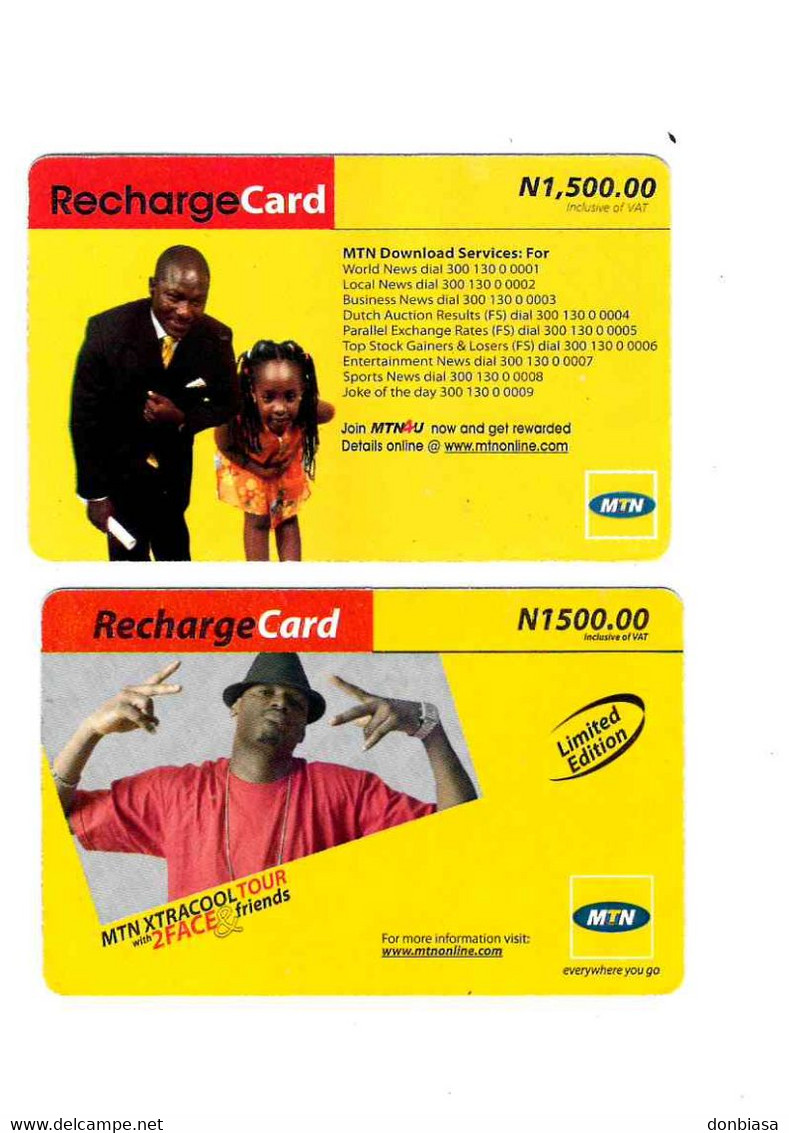 Nigeria: Lotto 2 Carte / Schede Telefoniche Differenti (telephonecard) - Nigeria