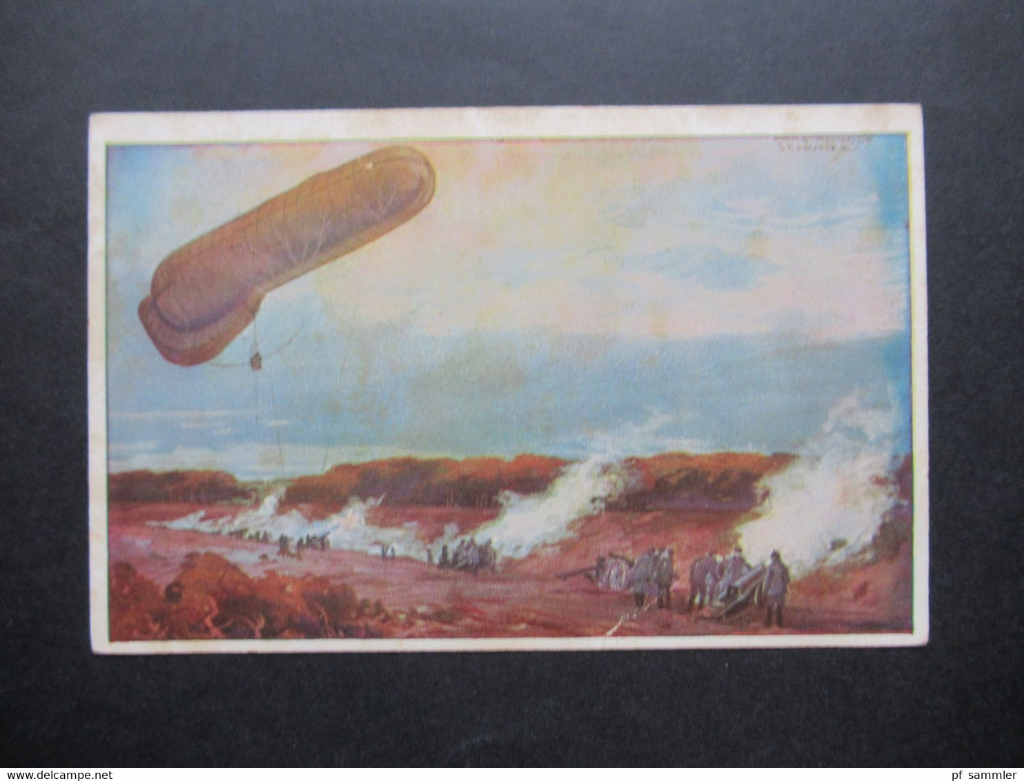 AK / Künstler AK 1918 Deutscher Luftflotten Verein Fesselballon Unsere Artilleriewirkung Beobachtend - Dirigeables