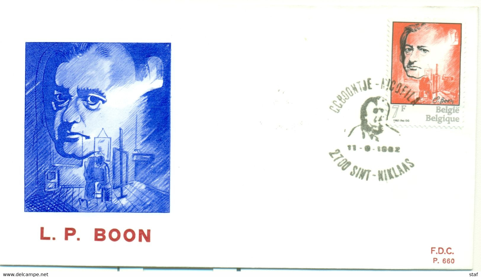 FDC Nr. P 660 : L.P. Boon Met Stempel St-Niklaas - Sin Clasificación