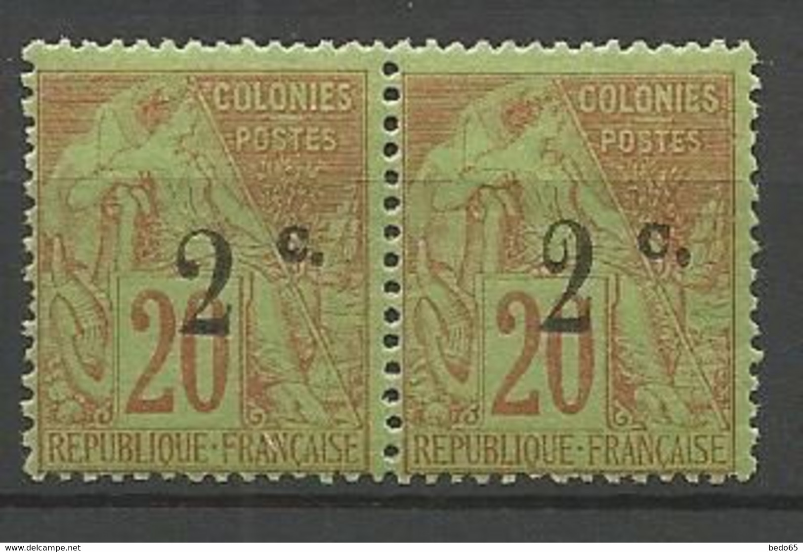 REUNION  N° 45 Et 45a Ce Tenant NEUF** LUXE SANS  CHARNIERE  / MNH - Unused Stamps