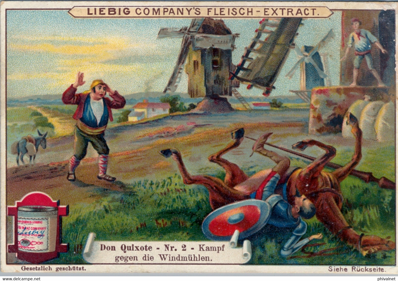 LIEBIG , CROMO ANTIGUO , CERVANTES , DON QUIJOTE / DON QUIXOTE Nº 2 - Liebig