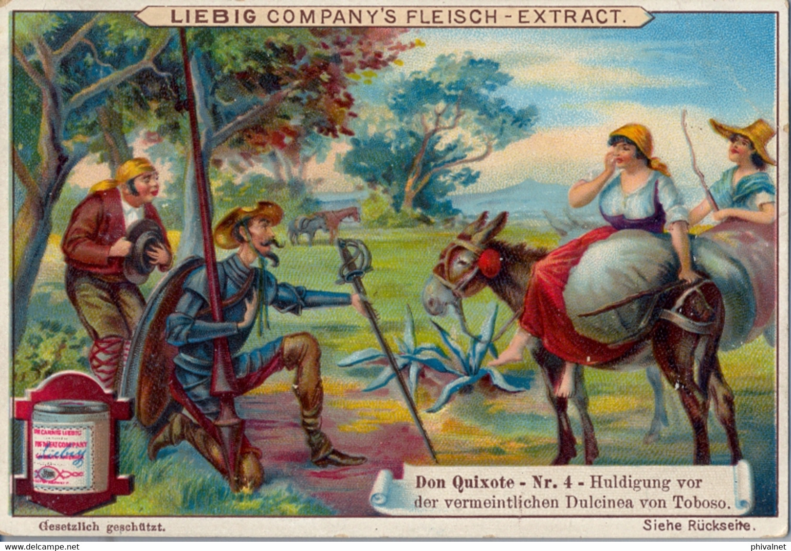 LIEBIG , CROMO ANTIGUO , CERVANTES , DON QUIJOTE / DON QUIXOTE Nº 4 - Liebig