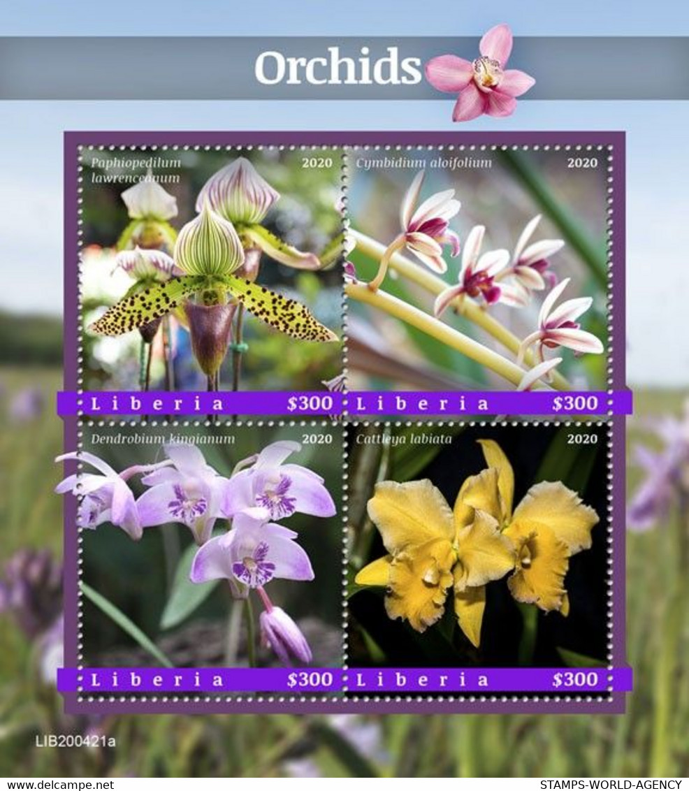 2020-10- LIBERIA-  ORCHIDS        4V  MNH** - Orchids