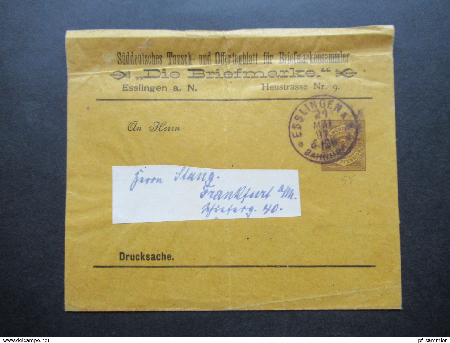 Württemberg 1897 PP Privatganzsache Streifband Süddeutsches Tausch U.Offertenblatt Für Briefmarkensammler Die Briefmarke - Interi Postali