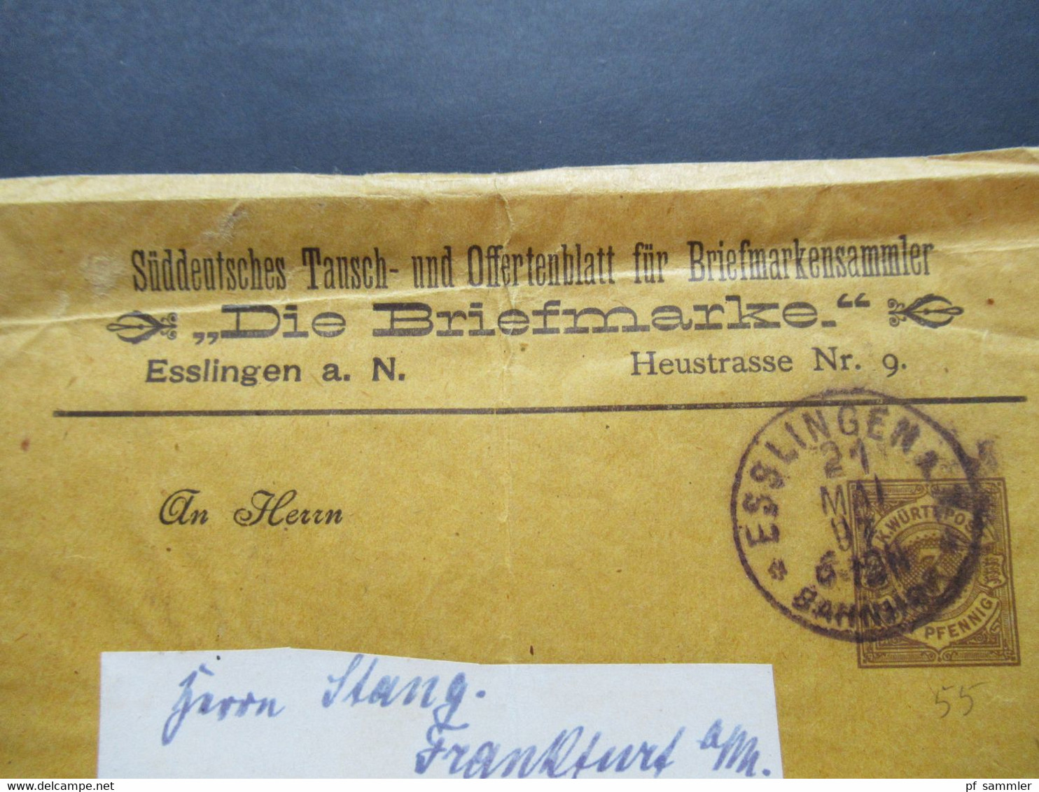 Württemberg 1897 PP Privatganzsache Streifband Süddeutsches Tausch U.Offertenblatt Für Briefmarkensammler Die Briefmarke - Enteros Postales