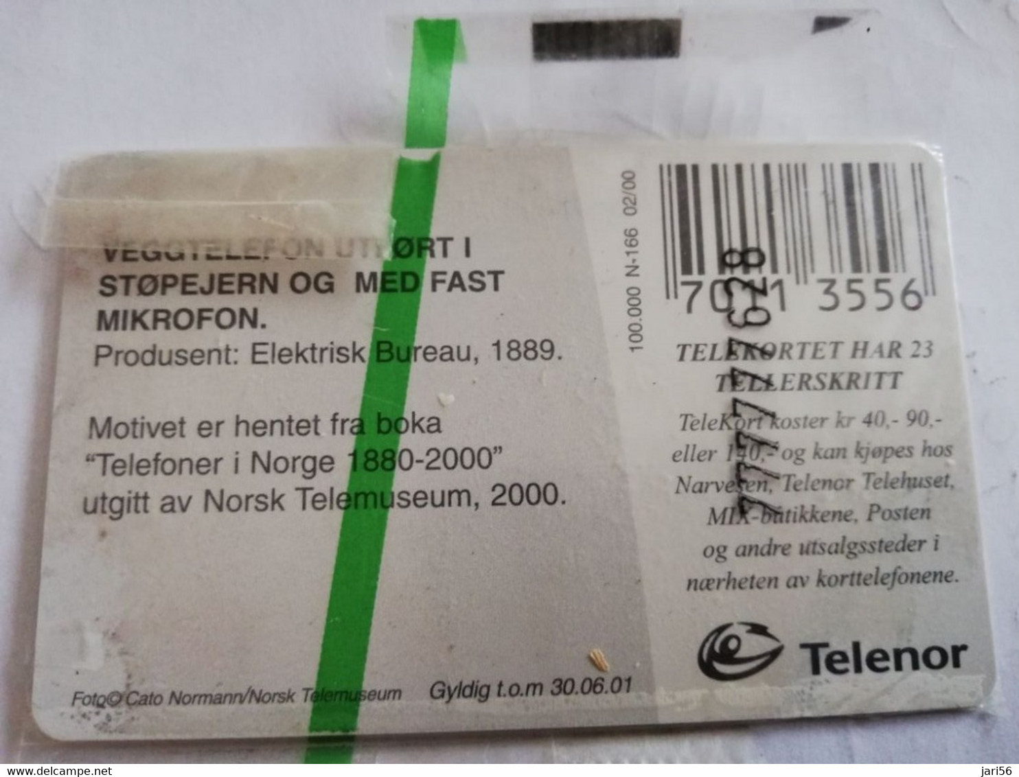 NORWAY NOORWEGEN TELENOR 40 UNITS  OLD TELEPHONE MINT IN WRAPPER **4475** - Norvège