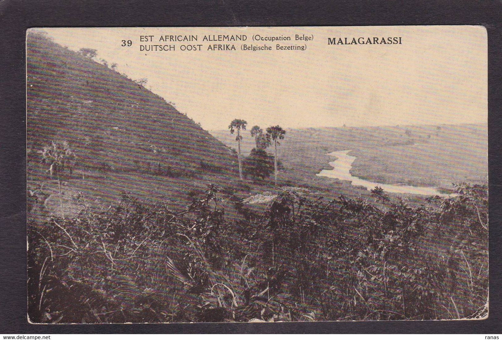 CPA Congo Belge Malagarassi Allemagne Germany Entier Postal Surchargé Marcophilie - Congo Belge