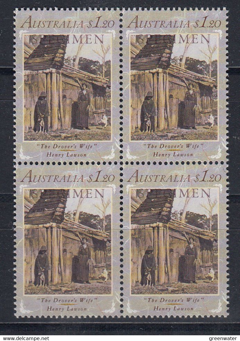 Australia 1991 Henri Lawson "The Drover's Wife" 1v Bl Of 4 "Specimen" ** Mnh (51151) - Other & Unclassified