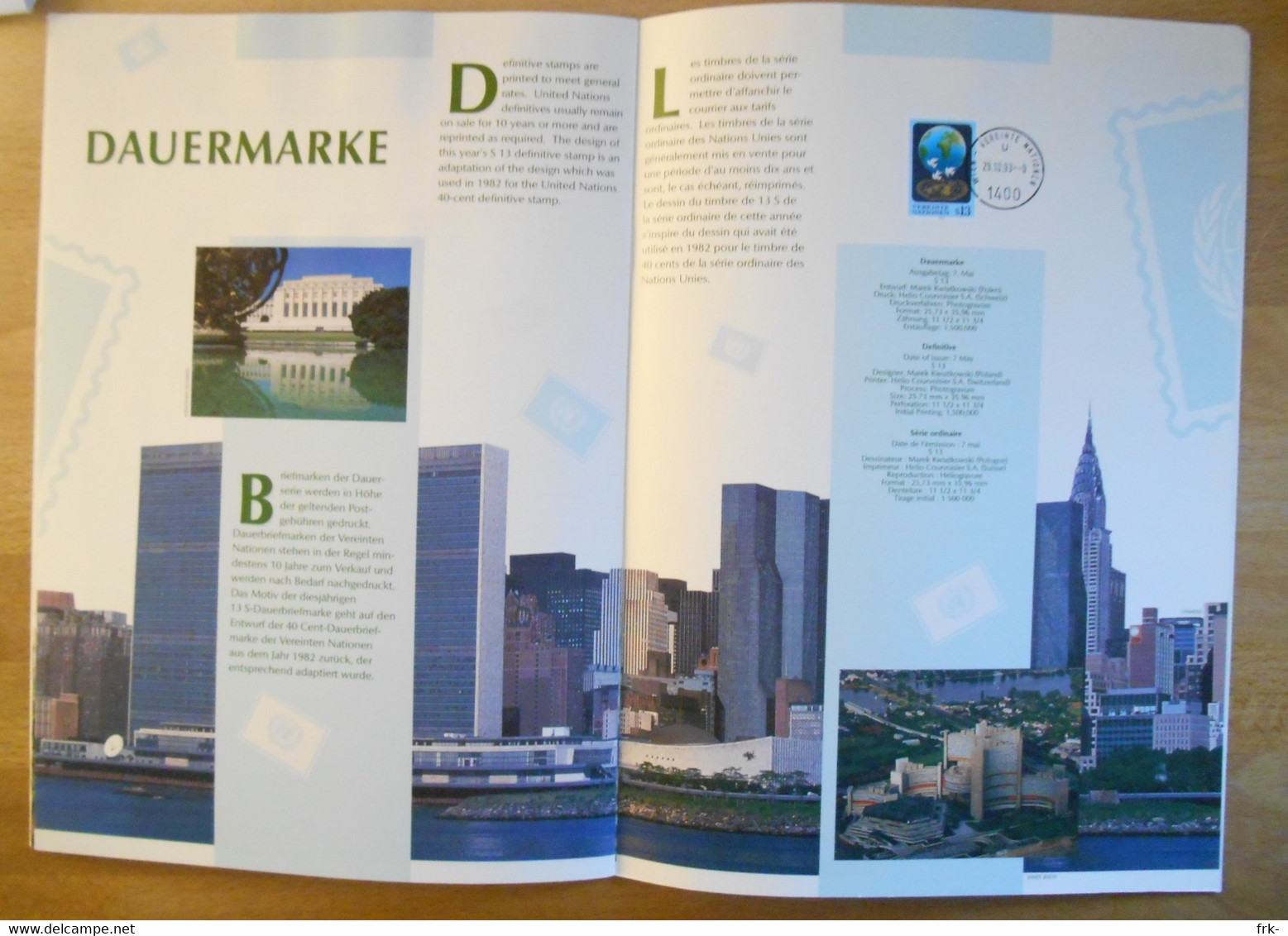 Nazioni Unite Folder Vienna 1993 - Booklets