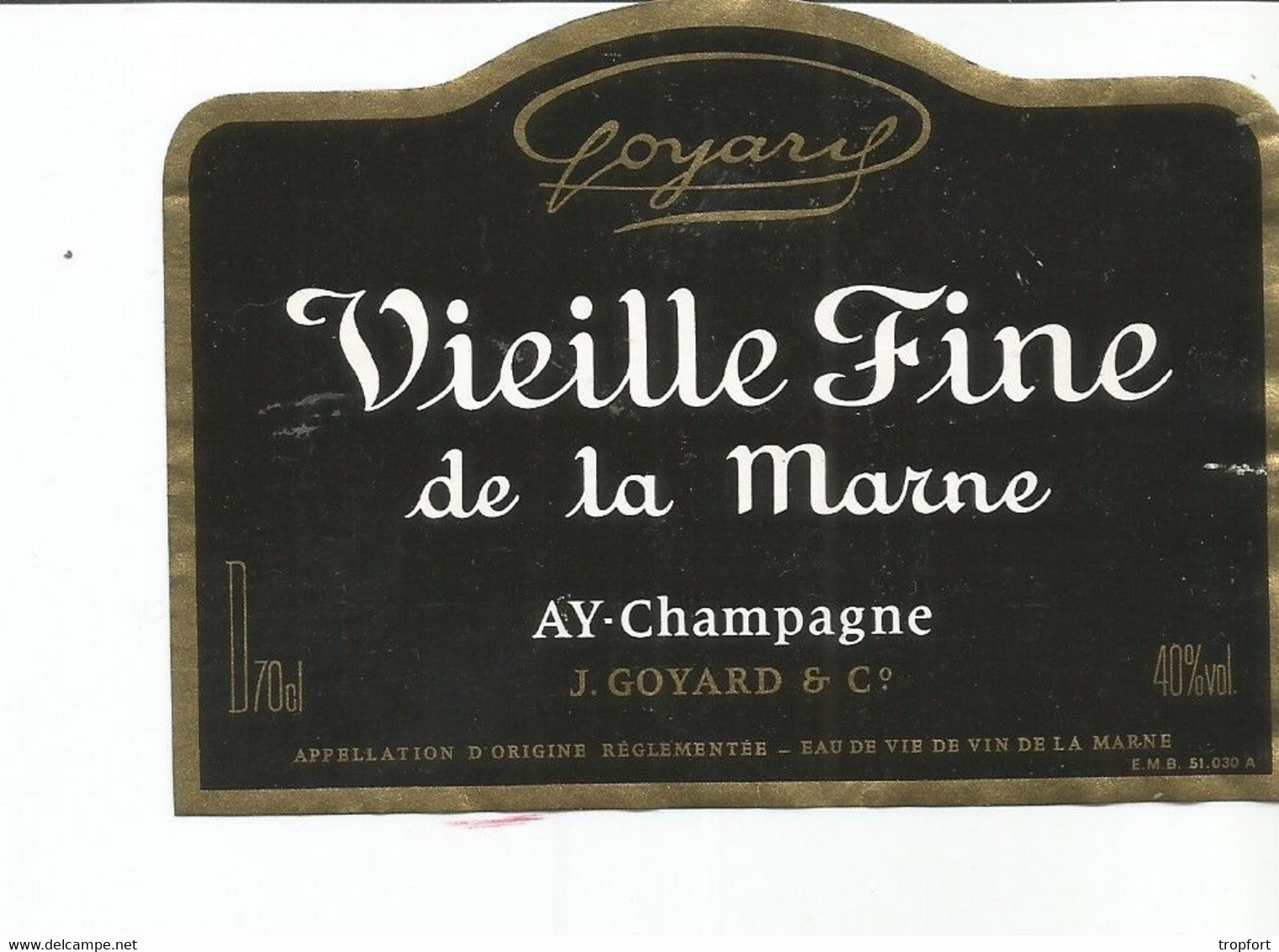 N3 / Wine Old Liqueur Alcohol LABEL Etichetta Etiqueta / Etiquette Alcool / CHAMPAGNE Vieille Fine De La Marne - Champagne