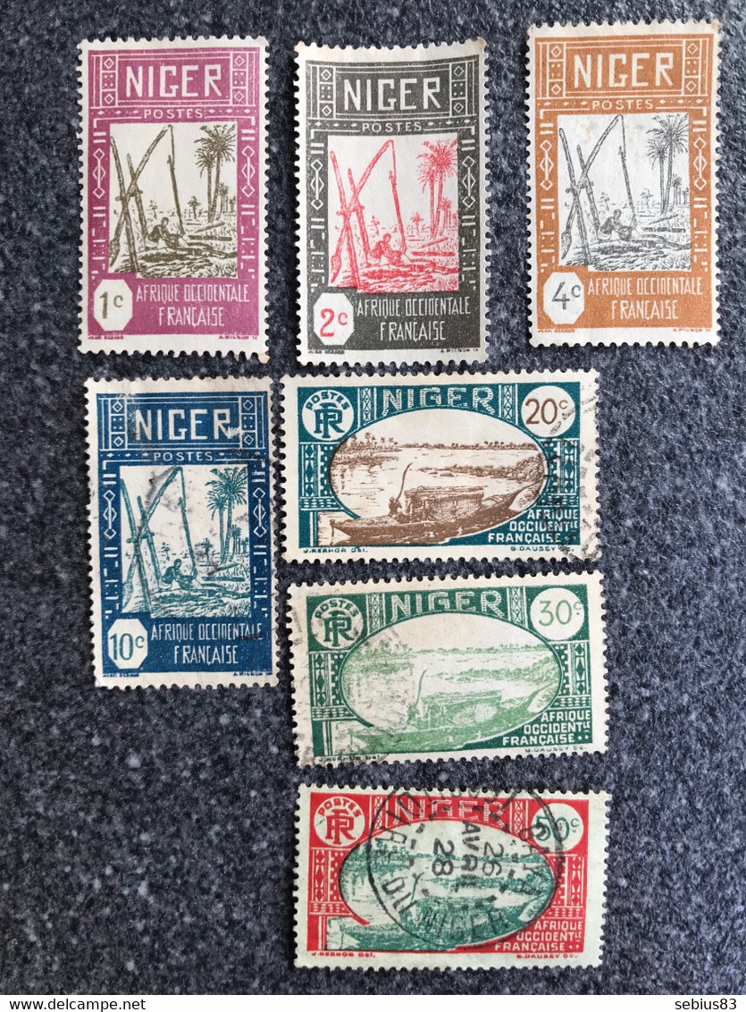 NIGER:1926-38  TIMBRES N° 29,30,31,33,35,37,41 Oblitéré - Usati