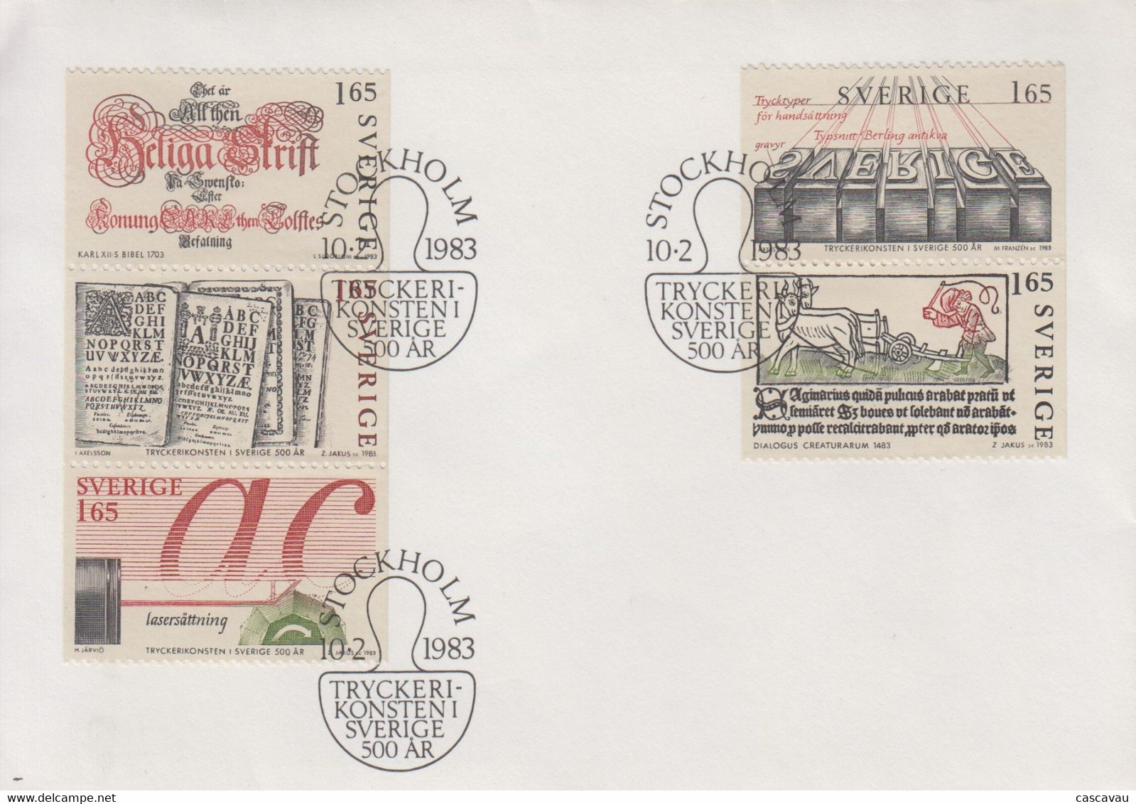 Enveloppe  FDC  1er Jour    SUEDE     500éme  Anniversaire  De  L' Imprimerie    STOCKHOLM   1983 - FDC