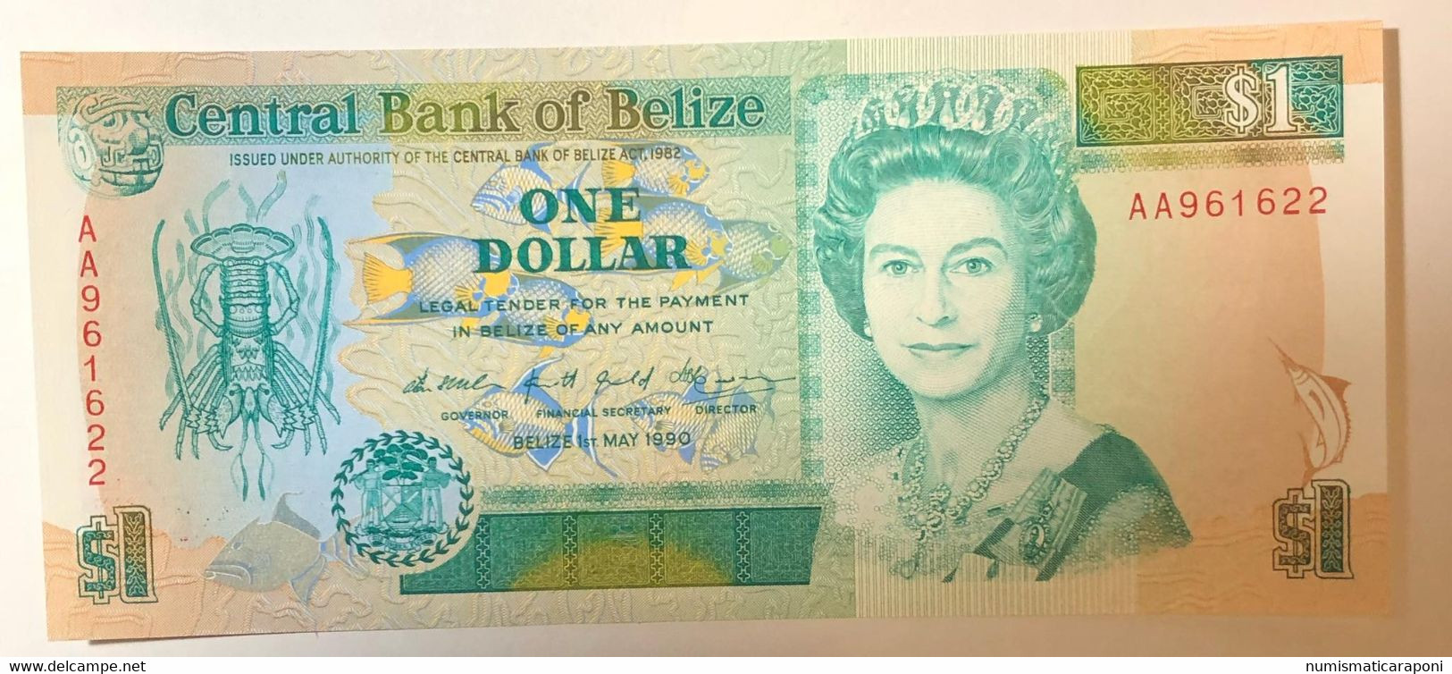 Belize 1 Dollar $ 01.05.1990 AA Prefix Prefisso AA Uncirculated Fds LOTTO 2456 - Belize