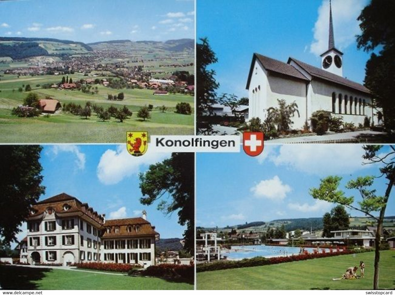 KONOLFINGEN Ref. Kirche Schloss Hünigen Schwimmbad - Konolfingen