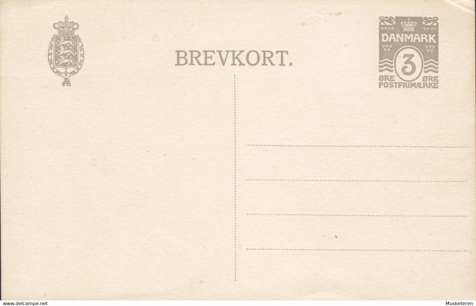 Denmark Postal Stionery Ganzsache Entier 3 Øre Wellenlinien M. Hertzen ERROR Variety 'Coloured Dots 'N' & 'M' In DENMARK - Errors, Freaks & Oddities (EFO)