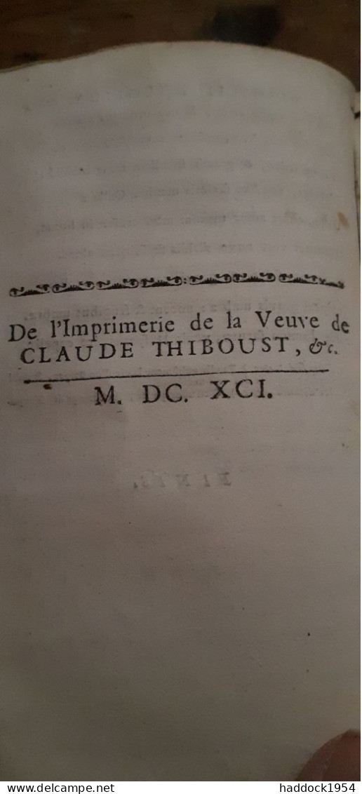 Les Bucoliques De VIRGILE Veuve Claude Thiboust 1691 - Tot De 18de Eeuw