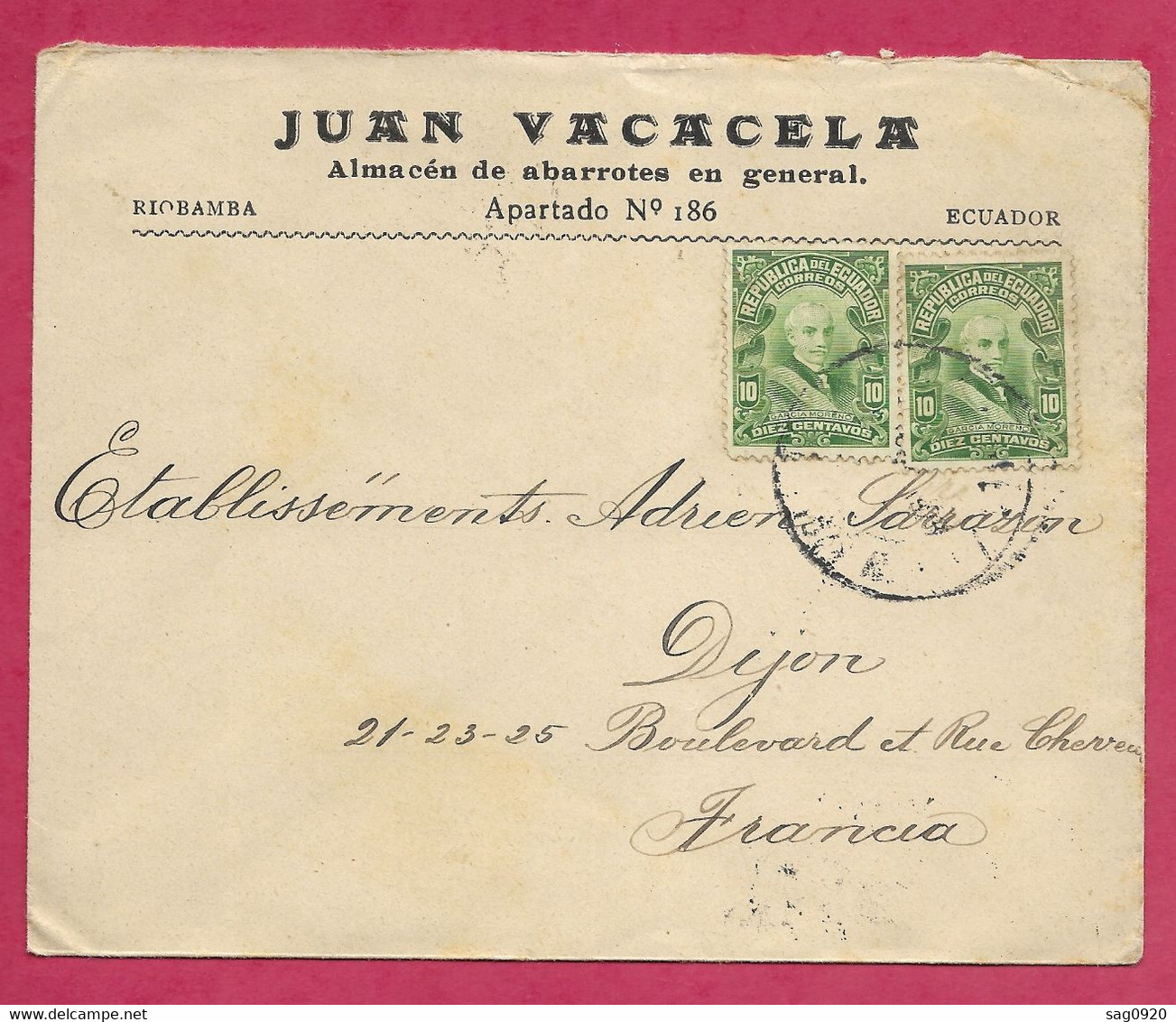 Equateur-Enveloppe Pour La France. 1928 - Ecuador