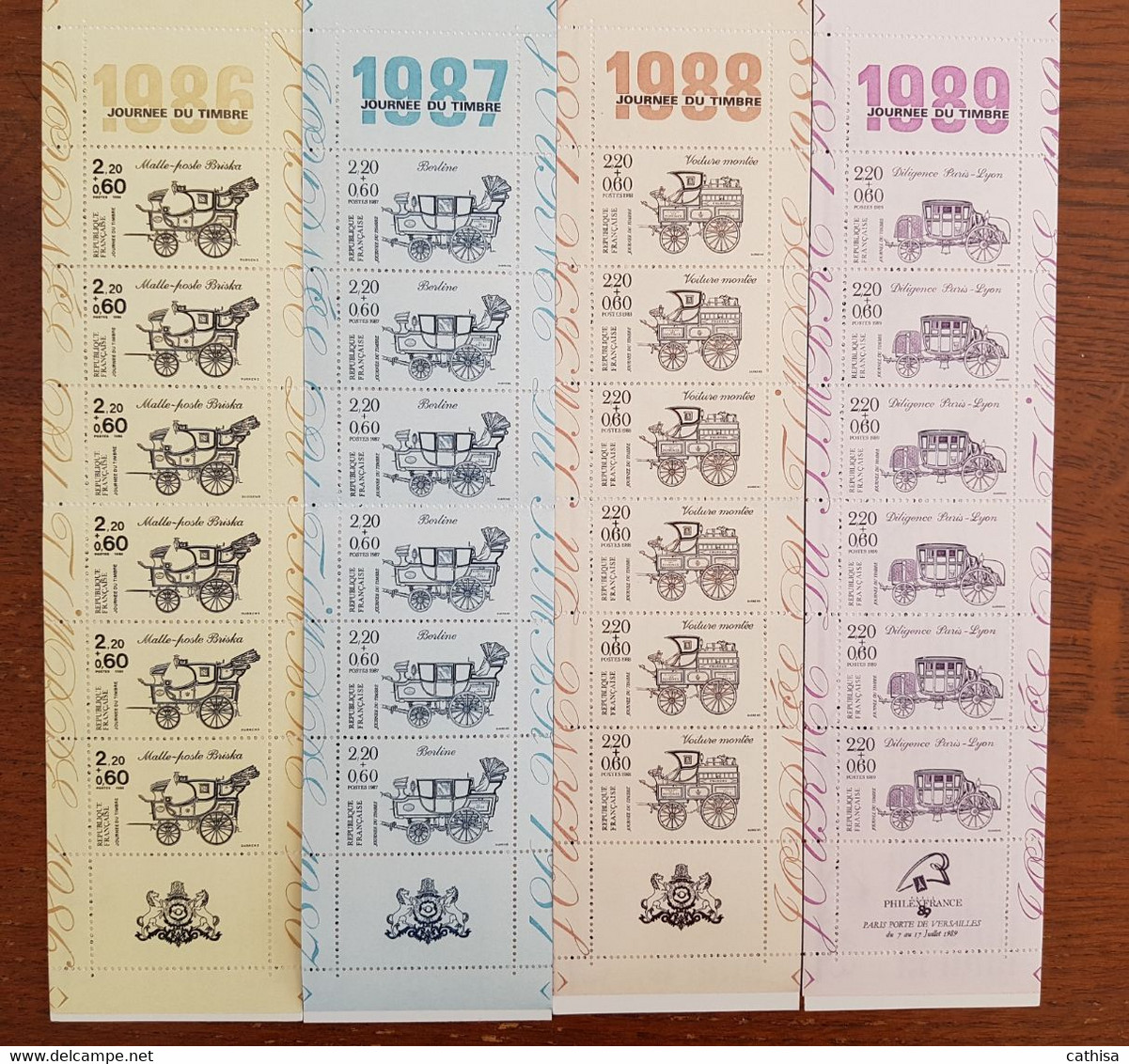 Carnets Journée Du Timbre 1986 1987 1988 1989 - Stamp Day