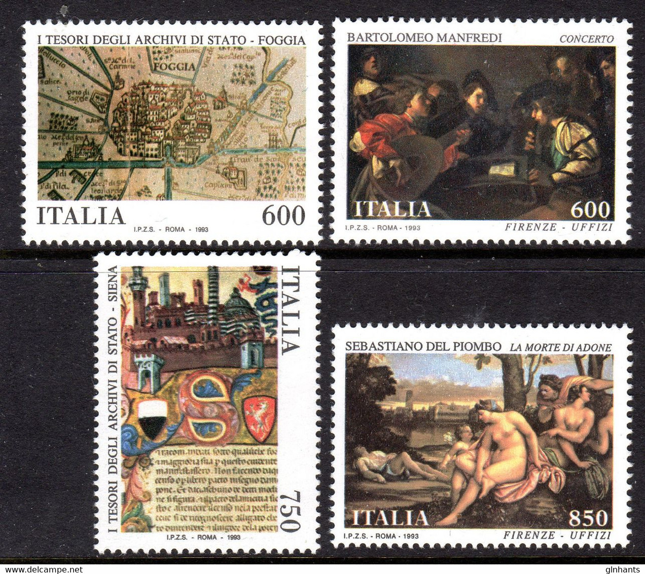 ITALY - 1993 ARCHIVES & MUSEUMS 1st SERIES SET (4V) FINE MNH ** SG 2232-2235 - 1991-00:  Nuovi