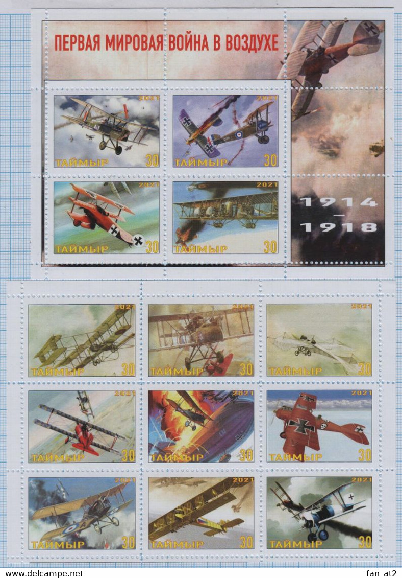 Fantazy labels / Private issue. World War I in the air. Air force. Aviation. Airplanes. 2021