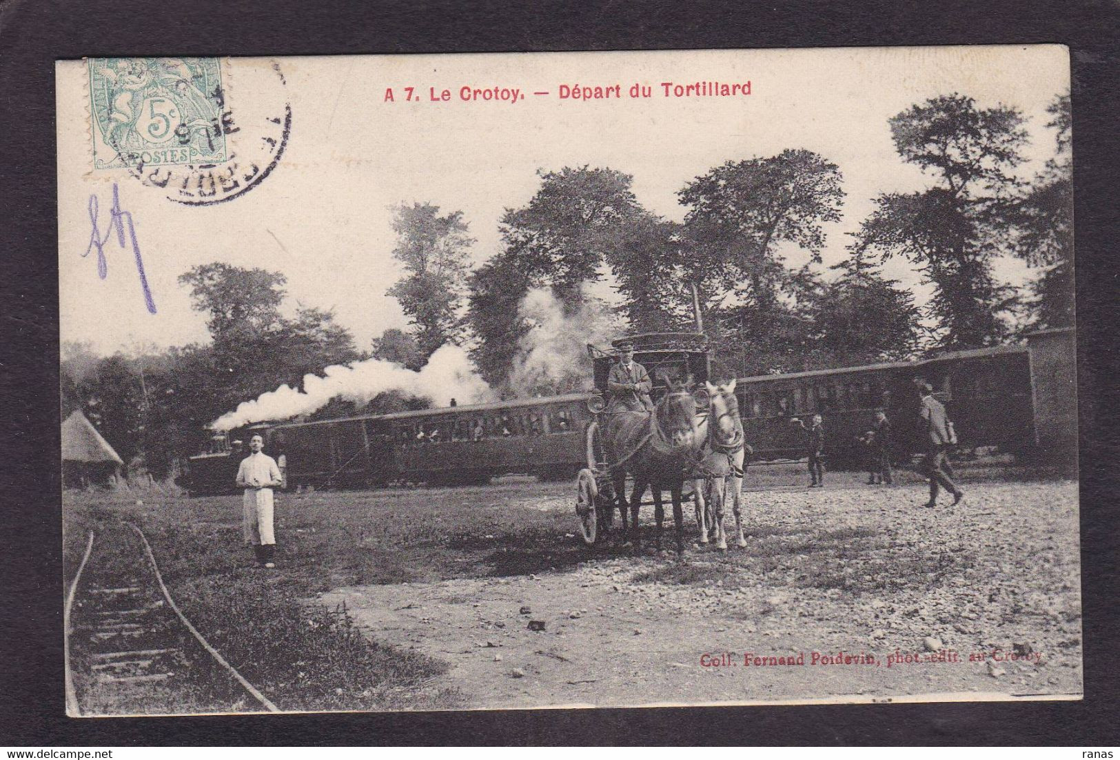 CPA [80] Somme > Le Crotoy Train Chemin De Fer Gare Attelage Circulé - Le Crotoy