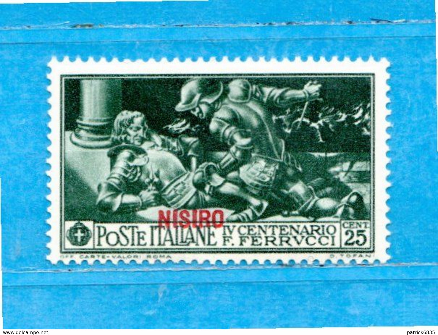 (Riz) Colonie Italiane  **- 1930 - EGEO - NISIRO. FERRUCCI. 25 CENT.  Unif. 13.   MNH - Egée (Nisiro)