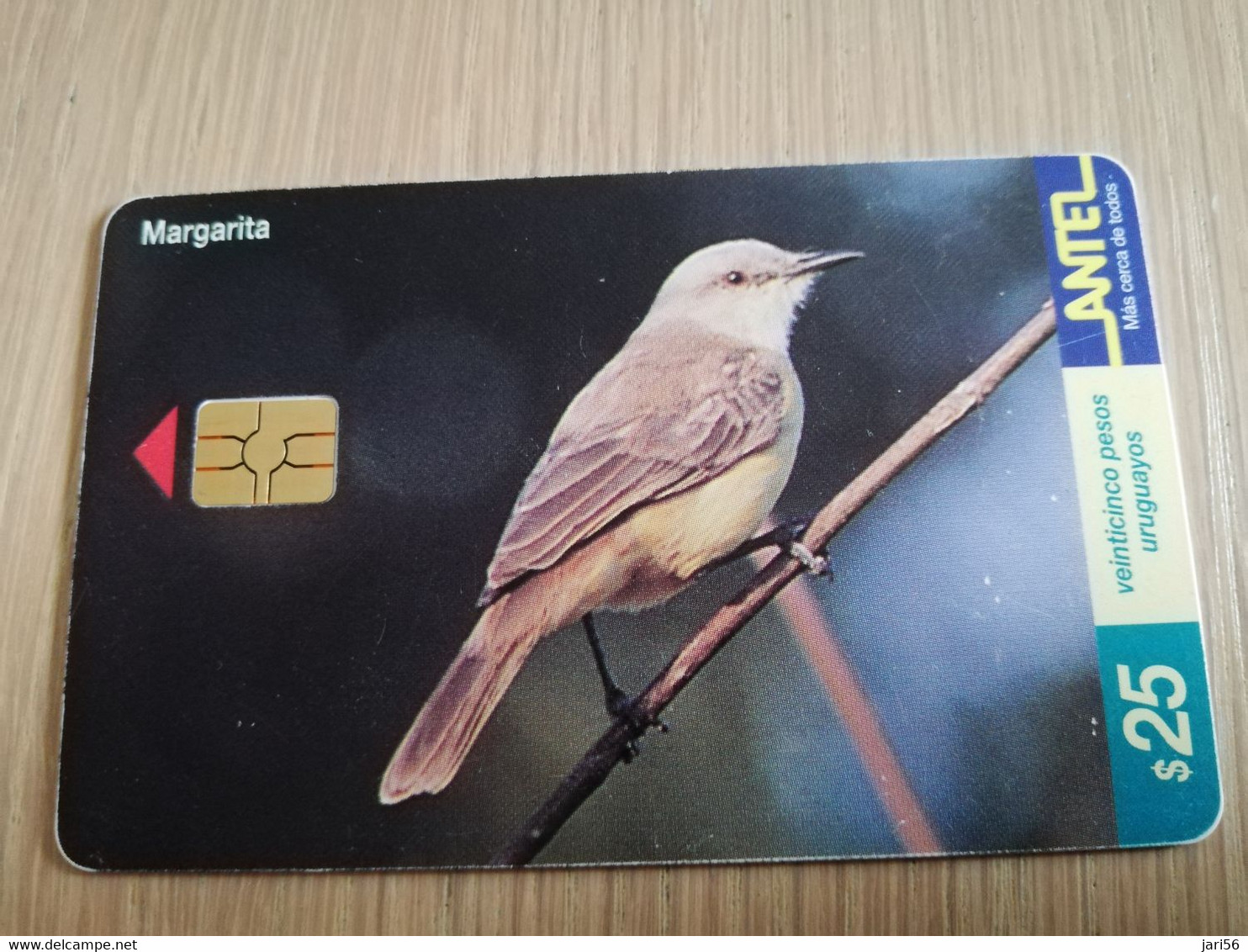 URUGUAY CHIPCARD  BIRD /VOGEL  $25  MARGARITA           Nice Used Card    **4521** - Uruguay