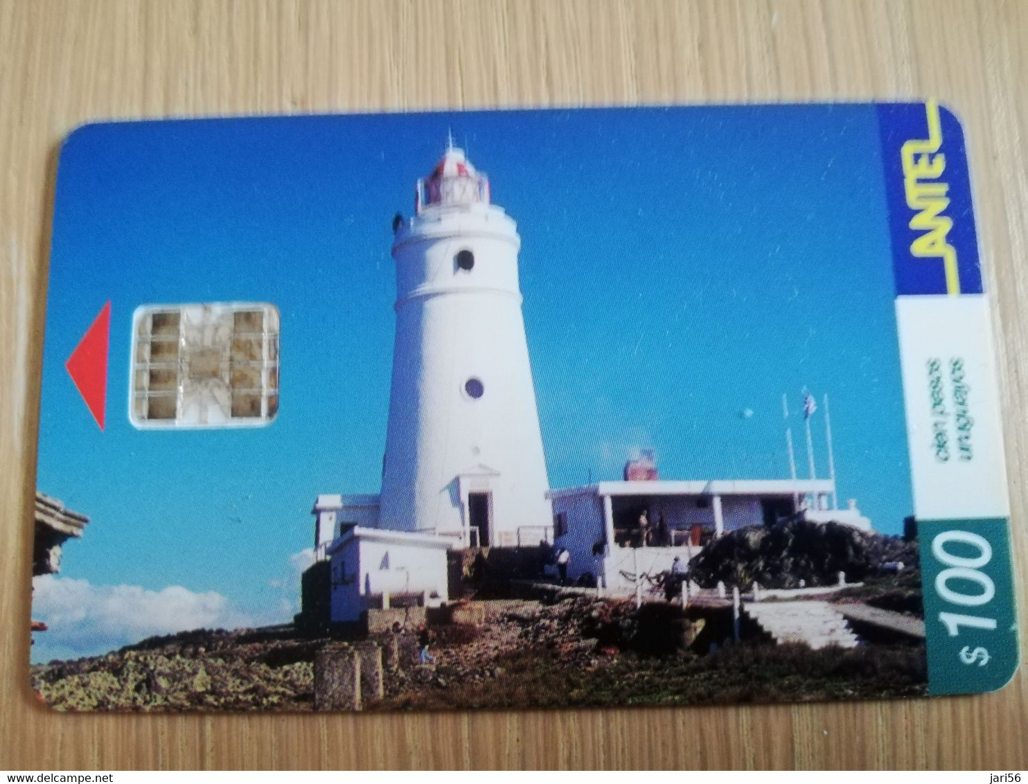 URUGUAY CHIPCARD  LIGHTHOUSE/VUURTOREN    $100 FARO DE ISLA DE  FLORES               Nice Used Card    **4539** - Uruguay