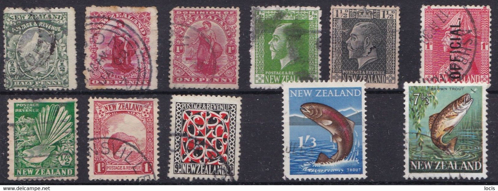 NEW ZEALAND OLD DIFFERENT USED STAMPS - Lots & Serien