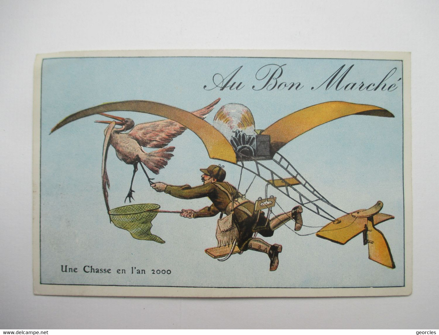 L 'AVIATION  EN  L ' AN 2000  -   UNE  CHASSE   ....    PUB   "  AU  BON  MARCHE  "          TTB - Humour