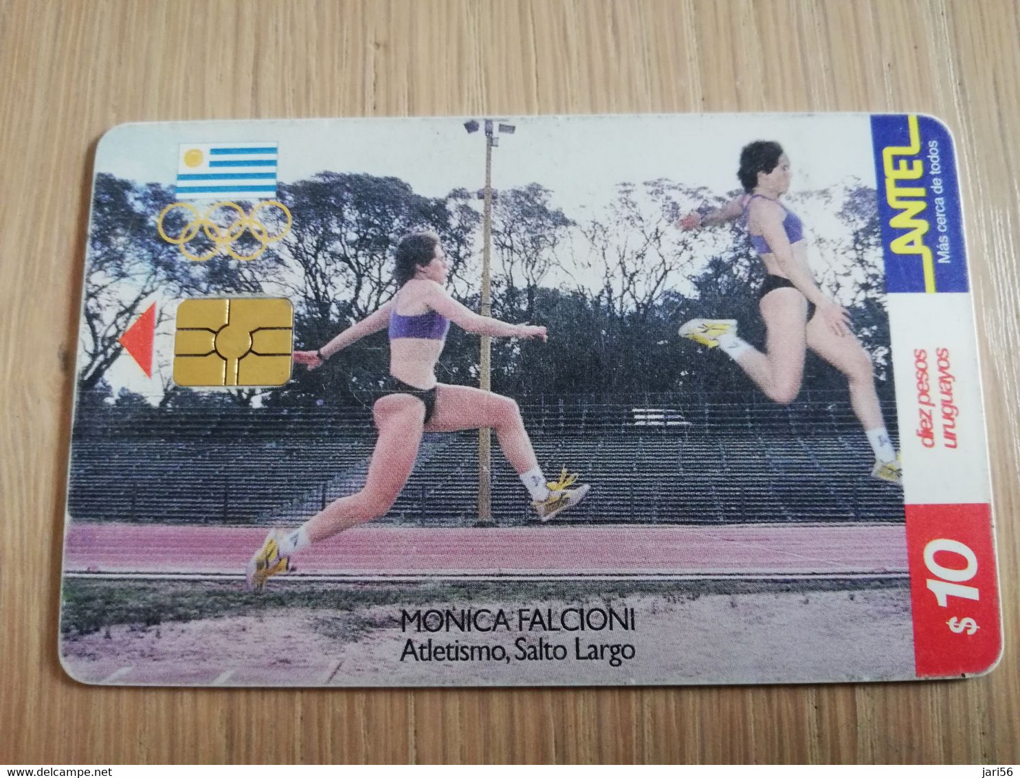 URUGUAY CHIPCARD  SPORTS    $10      MONICA FALCIONI SPRINGING SALTO LARGO          Nice Used Card    **4541** - Uruguay